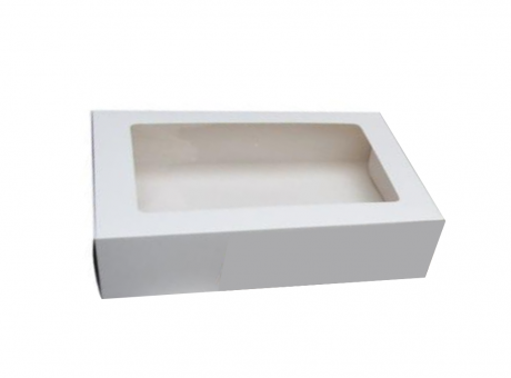 CAJA PAPEL RECTANGULO C/ VISOR 5P (23X16X8) BLANCO