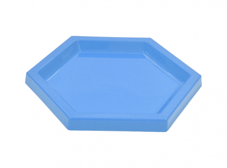 BANDEJA PLASTICA HEXAGONO (22X2CM) CELESTE