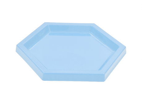 BANDEJA PLASTICA HEXAGONO (22X2CM) CELESTE CLARO