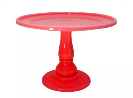 BANDEJA PLASTICA C/ BASE (30X21CM) ROJO