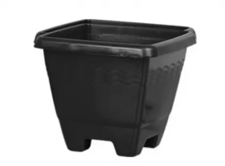 PLANTERA CUADRADA MEDIA 6,3 L NEGRA R. 19 PLASNEW