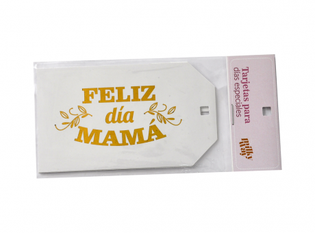 Imagen de TARJETA FOIL FELIZ DIA MAMA DORADO 5PCS