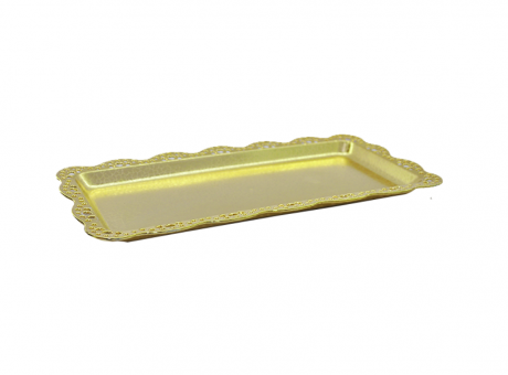 BANDEJA PLASTICA RECTANGULO (30X15) DORADO