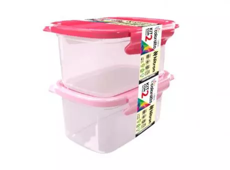 RECIPIENTE ALTO CON TRABAS 460 ML GRADIENT CON 2 PIEZAS R: 286/K NITRON