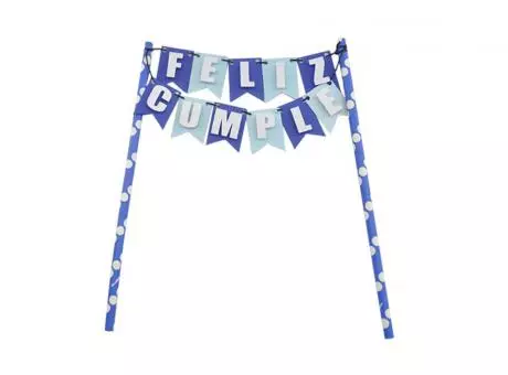 Imagen miniatura de TOPPER BANDERIN FELIZ CUMPLE CABALLERO