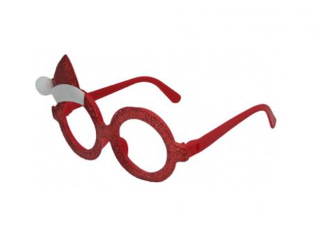 LENTE PLASTICO GORRA NAVIDEÑA ROJO