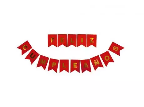 BANDERIN FELIZ CUMPLEAÑOS ROJO GRANDE CM02010