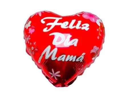 Imagen de GLOBO CORAZON \\\\\"FELIZ DIA MAMA\\\\\" (25CM) ROJO