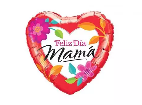 GLOBO CORAZON \\\\"FELIZ DIA MAMA\\\\" (45CM) ROJO