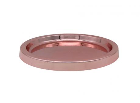 BANDEJA PLASTICA CIRCULAR (21X2CM) ROSA DORADO