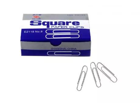 CLIPS SQUARE NRO 8 OVALADO 100PCS