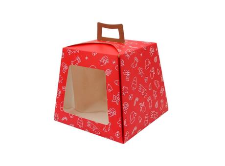 CAJA PAPEL NAVIDEÑO 5P C/ VISOR (12X13CM) ROJO