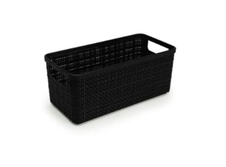 CESTA PEQUEÑA ALARGADA DE YUTE PLÁSTICO NEGRO R: 256/P NITRON