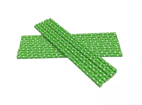 PAJITA DE PAPEL MOTA BLANCO/VERDE 6*197 25 UNIDADES