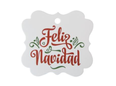 ETIQUETA CUADRADO \"FELIZ NAVIDAD\" 10P (6X6.5CM) BLANCO