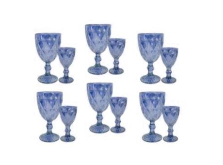 Imagen de SET 12 PCS COPA DIAMANTE AZUL HT79037H