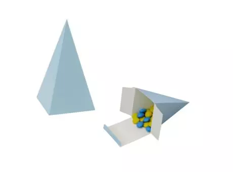 CAJITA PIRAMIDE 10P (6.5X12.5) CELESTE