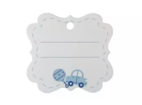 ETIQUETA CUADRADO VEHICULO 10P (6X6.5CM) BLANCO