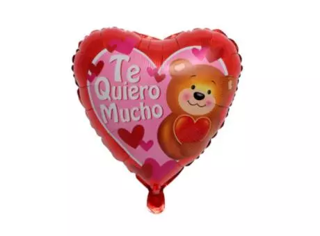 GLOBO CORAZON \\\"TE QUIERO MUCHO\\\" (45CM) ROJO