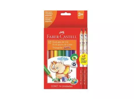 LAPIZ DE COLOR TRIANGULAR FABER CASTELL 12L JUMBO ECO 12 PCS