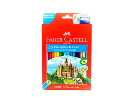 LAPIZ COLOR FABER CASTELL 36 L ECO COLORES VIVOS 36PCS