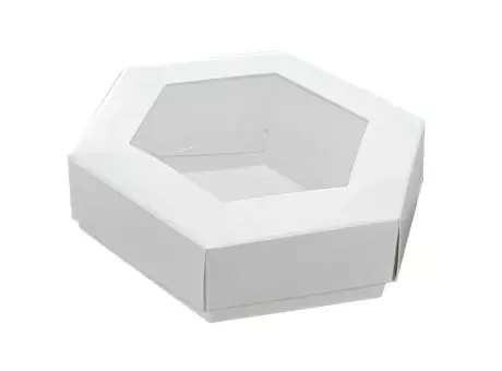 CAJA C/ VISOR HEXAGONAL CHICO 11X11X2,7 GER009