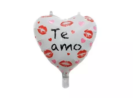 GLOBO CORAZON \\\"TE AMO\\\" (45CM) BLANCO