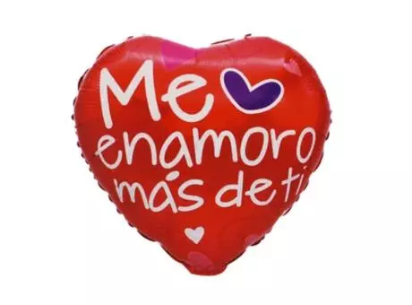 GLOBO CORAZON \\\"ME ENAMORO MAS DE TI\\\" (45CM) ROJO