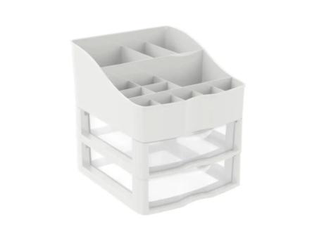 ORGANIZADOR DE COSMÉTICOS Y MAQUILLAJE 2 CAJONES BLANCO R: 313.006.561 NITRON