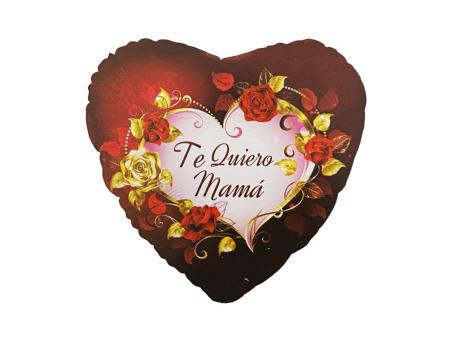 GLOBO CORAZON \\\"TE QUIERO MAMA\\\" (45CM) ROJO