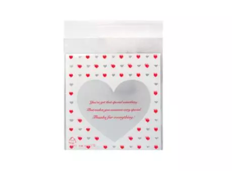 Imagen de BOLSITA DE GALLETITA 50P (10X10X3) CORAZON BLANCO
