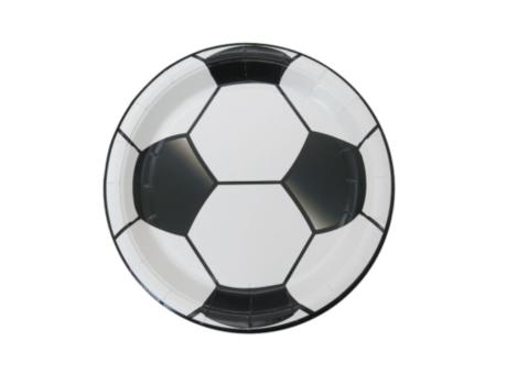 PLATOS PAPEL CIRCULAR PELOTA 10P (18CM) BLANCO/NEGRO