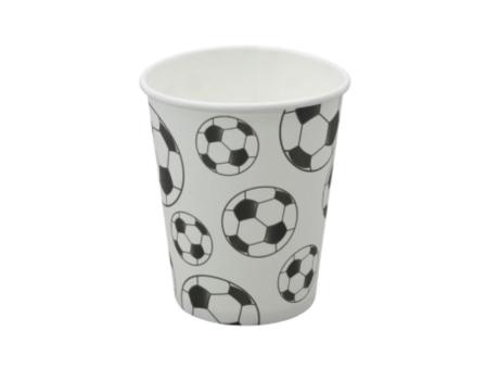 VASOS PAPEL PELOTA 10P (200ML) BLANCO/NEGRO