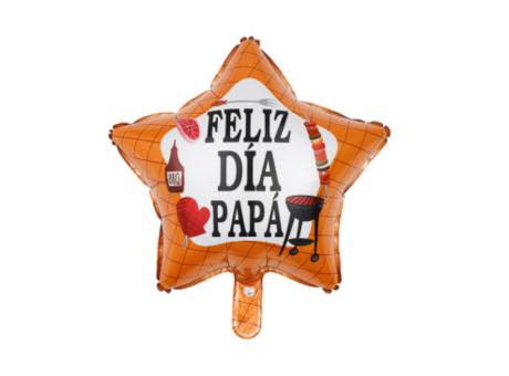 GLOBO ESTRELLA \"FELIZ DIA PAPA\" (45CM) NARANJA