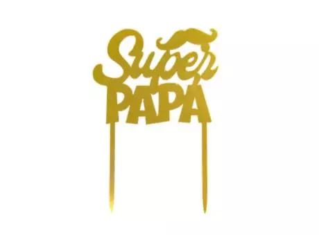 ADORNO TORTA SUPER PAPA (10.5X15) DORADO