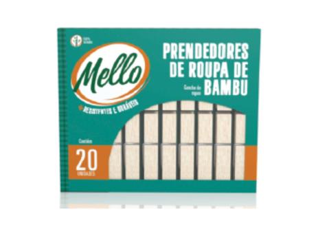 MLL PRENDEDOR DE ROPA BAMBU 20 UNIDADES - CAJA CON 36 PAQUETES R: 525001 MELLO