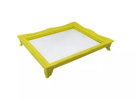 BANDEJA RECTANGULAR C/ PATA (30X25X4CM) AMARILLO