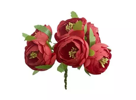 FLOR ARTIFICIAL 6P (4.5CM) ROJO