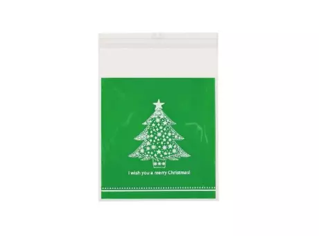 Imagen miniatura de BOLSITA NAVIDEÑA \\"WE WISH A MERRY CHRISTMAS\\" 50P (10X10X3) VERDE