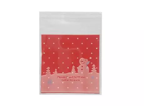 BOLSITA NAVIDEÑA HOMBRE NIEVE 50P (10X10X3) ROJO