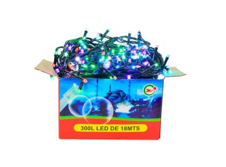 LUCES LED NAVIDEÑAS COLOR 300L - 18MTS 91211