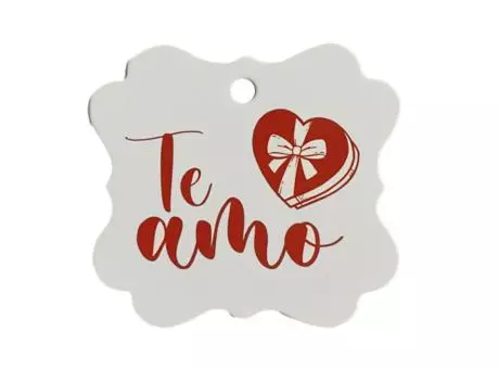 ETIQUETA CUADRADO \\"TE AMO\\" 10P (6X6.5CM) BLANCO
