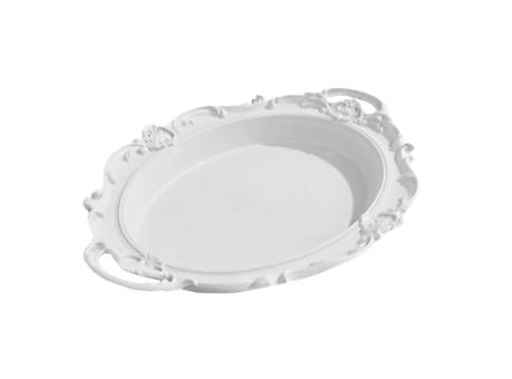 BANDEJA PLASTICA OVAL (40X27X5) BLANCO