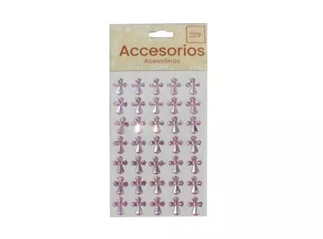 CALCOMANIA PIEDRAS CRUZ (1.5X2) ROSADO