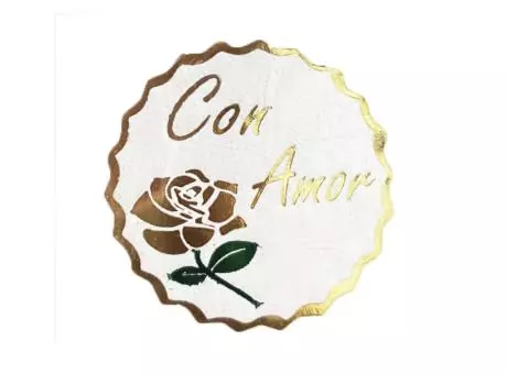 Imagen miniatura de ETIQUETA DEC HOTSTAMP 078 FLOR DORADA CON AMOR C100