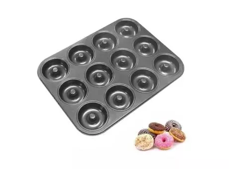 Imagen miniatura de MOLDE PARA DONAS 12 HOYOS METAL COLORES SURTIDOS F-2943-DN