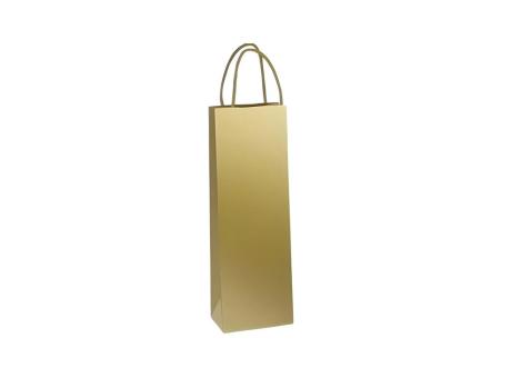 BOLSA LAM BOTELLA METAL ORO MATE 35X13X8