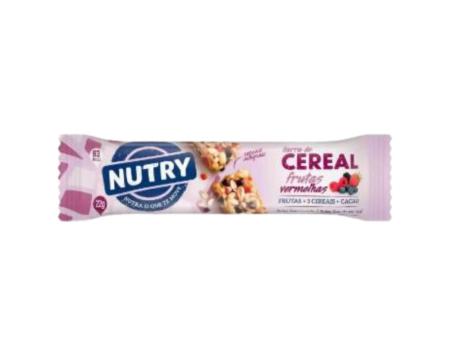 BARRA DE CEREAL NUTRY FRUTAS ROJAS Y COOKIES 24X22GR