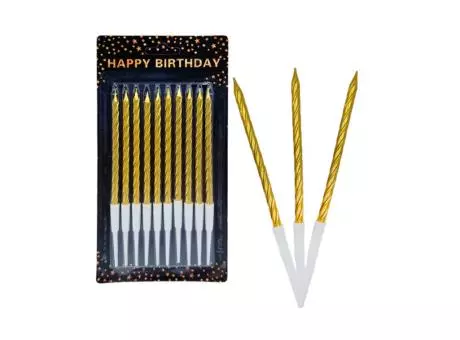 Imagen miniatura de VELAS TORNEADITA 13CM ORO CM02038 X10
