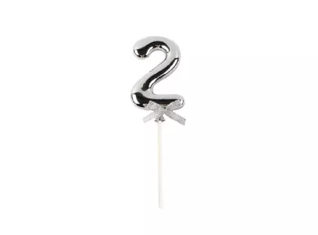 TOPPER NUMERO 2 PLATA CM02225 X1 300CX